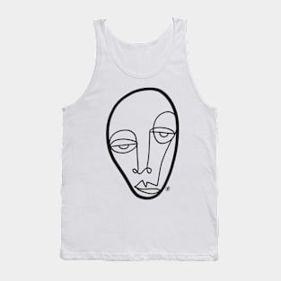 Minimalist simple lines face Tank Top